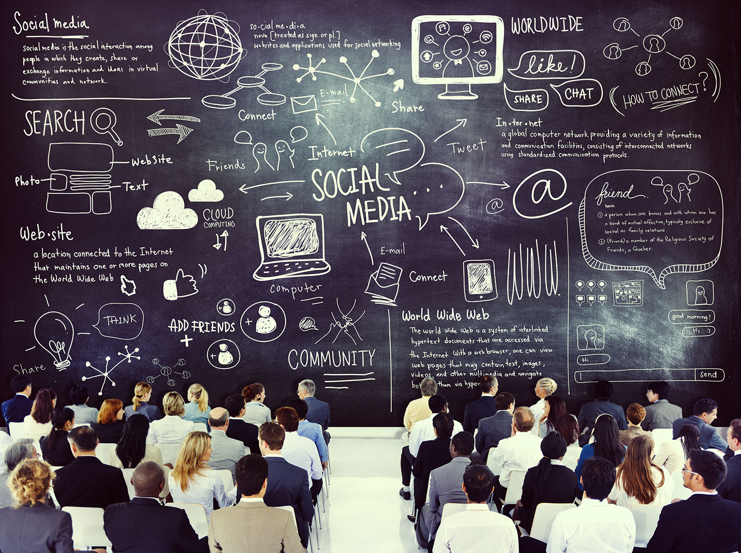 Pubblico b2b di professionisti che usano i Social Media per relazionarsi